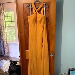 Azazie Mustard Yellow Wedding Dress